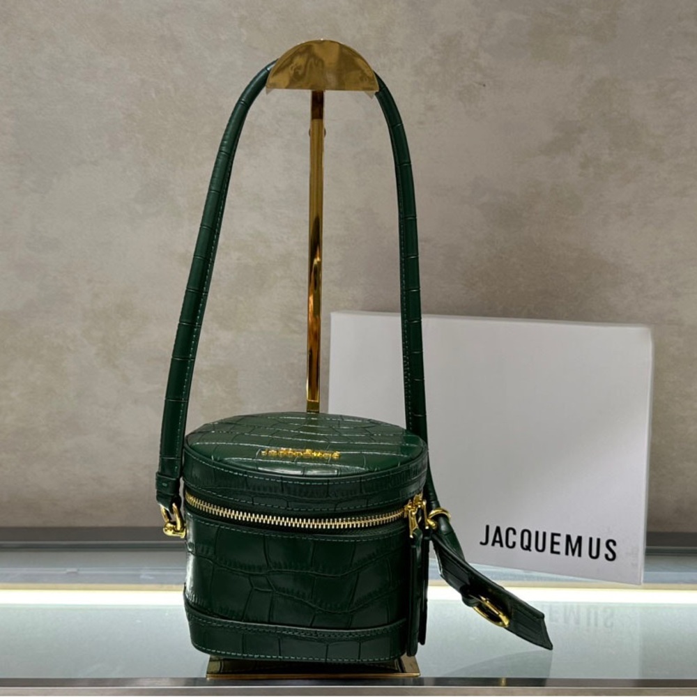 Jacquemus green leather shoulder bag, 11.5X15.5X15.5cm - Picture 1 of 9